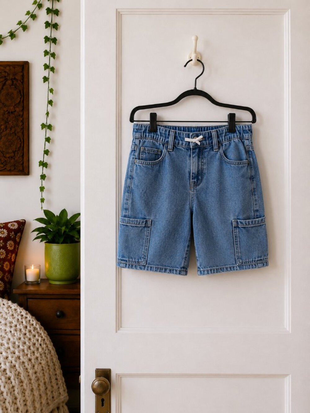 GAP Kids Pull-On Cargo Denim Shorts Boys XXL 14-16 Loose Fit